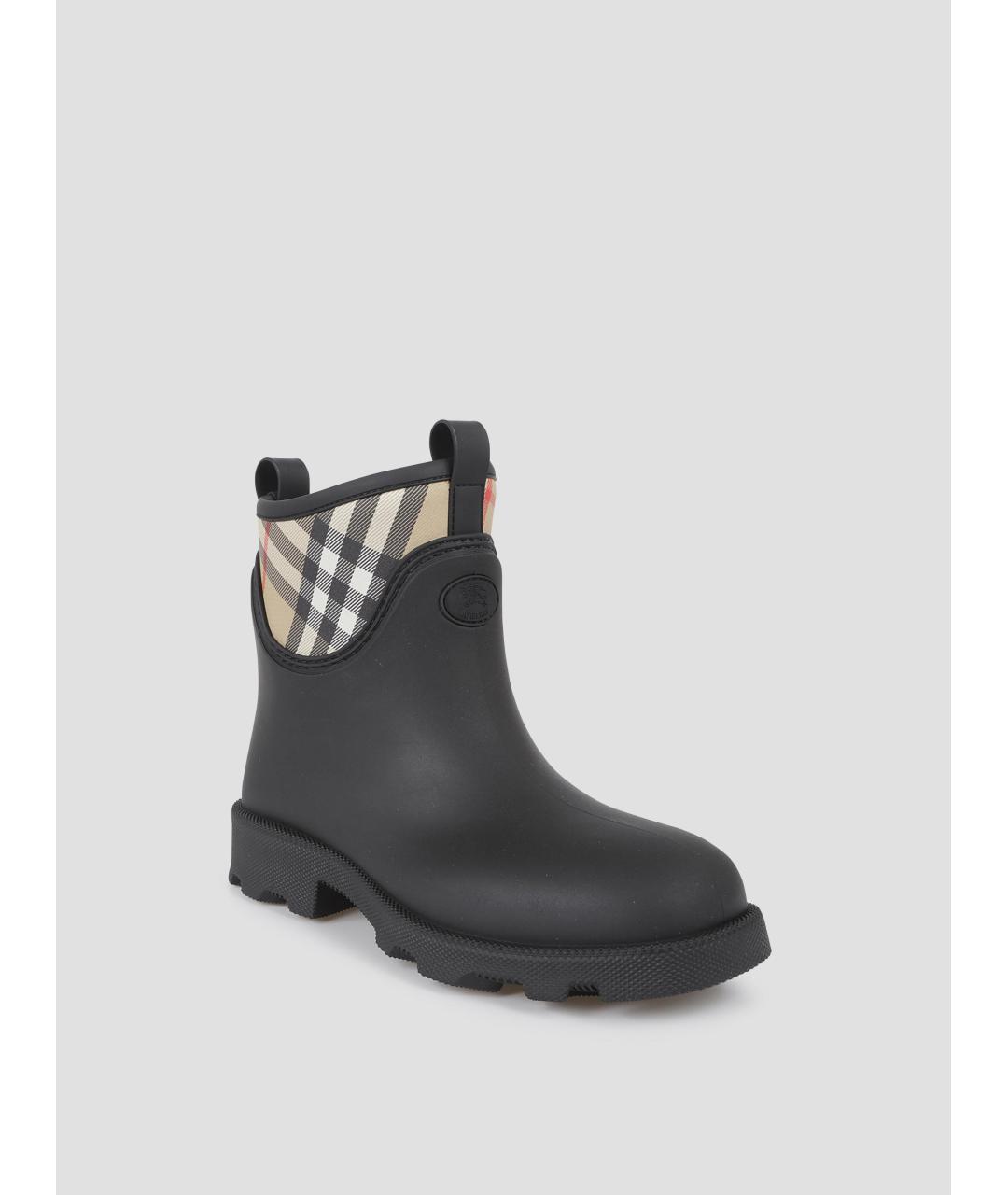 BURBERRY Черные резиновые высокие ботинки, фото 3