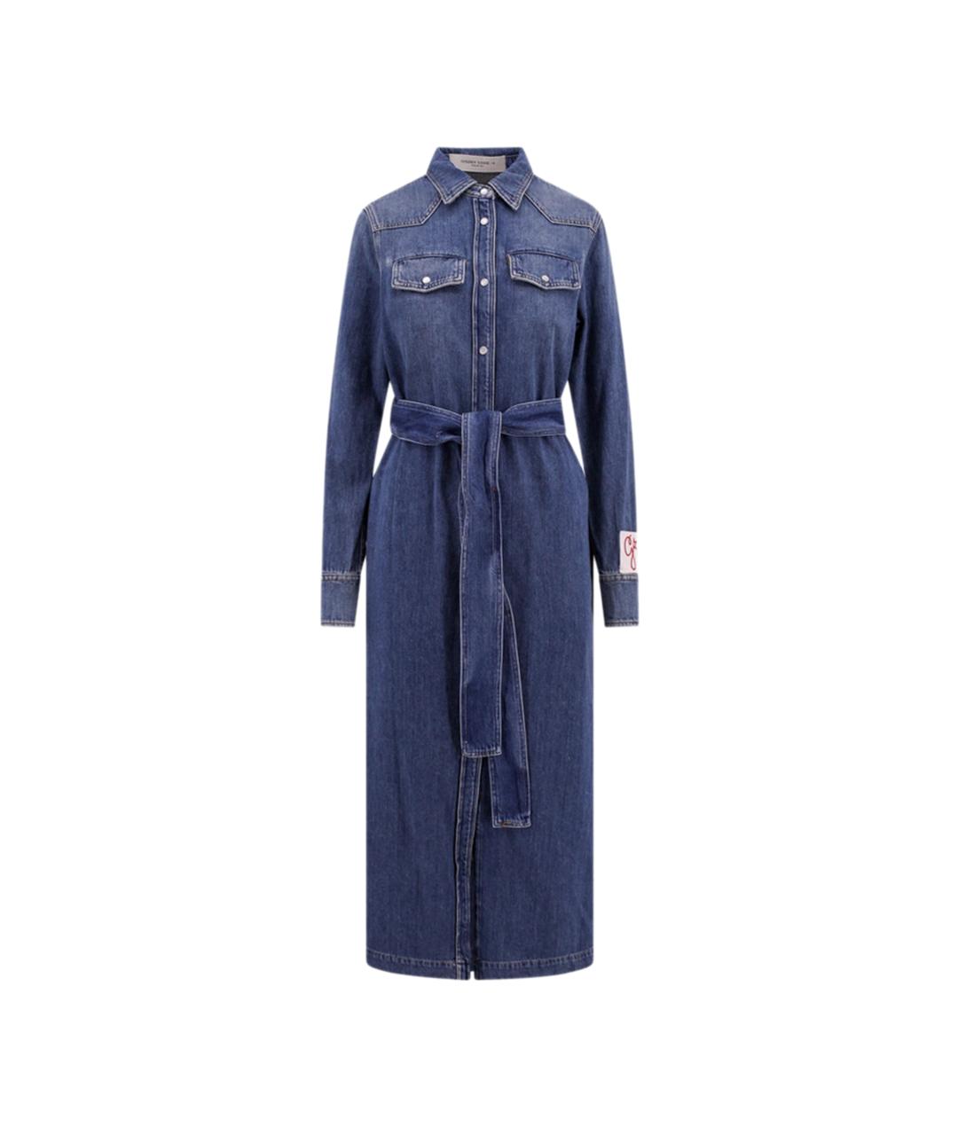 GOLDEN GOOSE DELUXE BRAND Синее хлопковое повседневное платье, фото 1