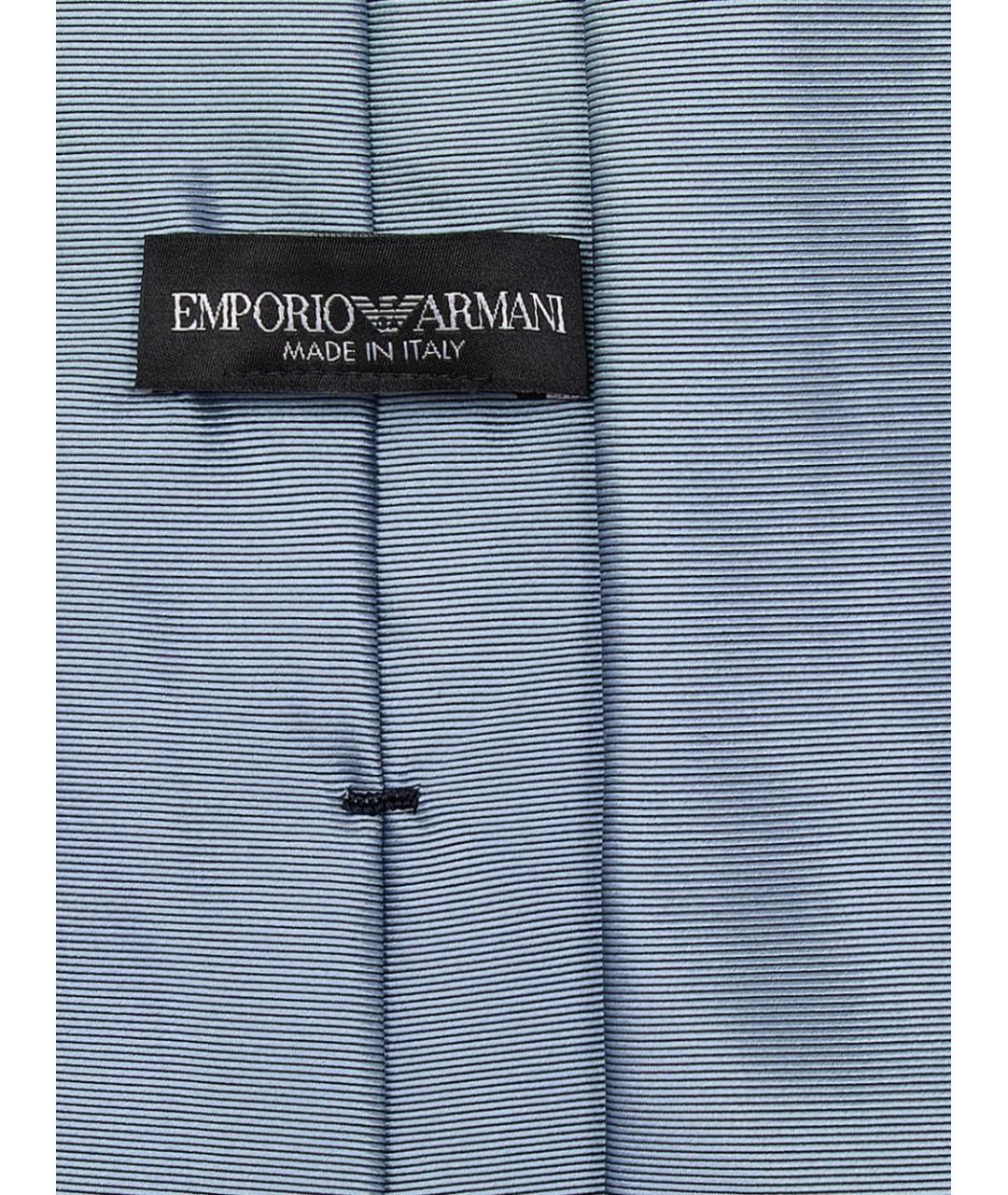 EMPORIO ARMANI Голубой шелковый галстук, фото 2