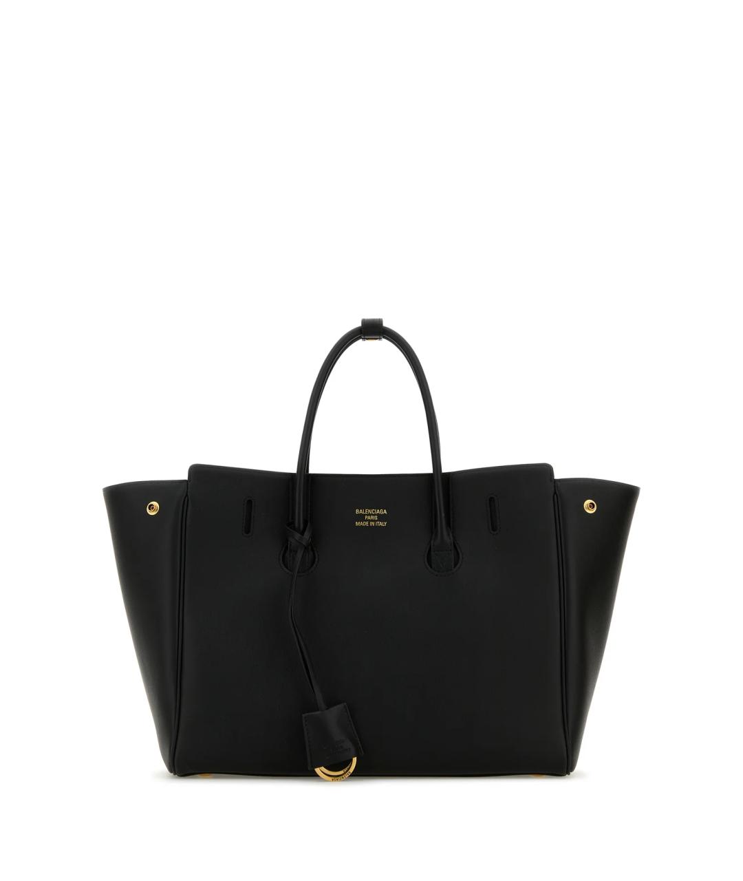 BALENCIAGA Черная кожаная сумка тоут, фото 1