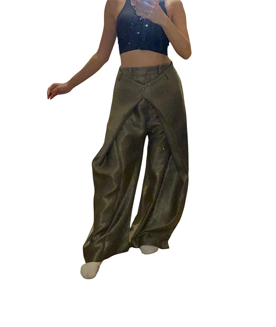 CHRISTIAN DIOR Хаки льняные брюки широкие, фото 5