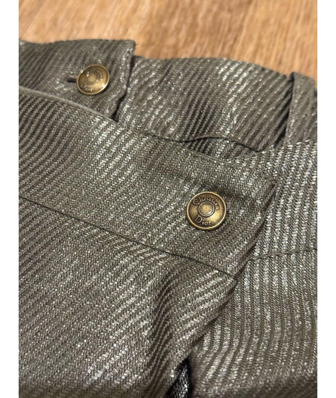 CHRISTIAN DIOR Хаки льняные брюки широкие, фото 4