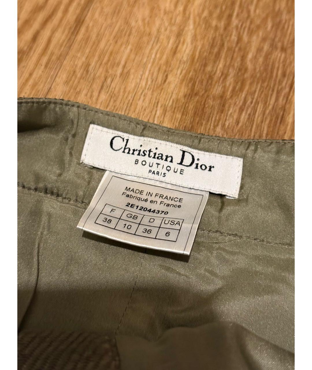 CHRISTIAN DIOR Хаки льняные брюки широкие, фото 7