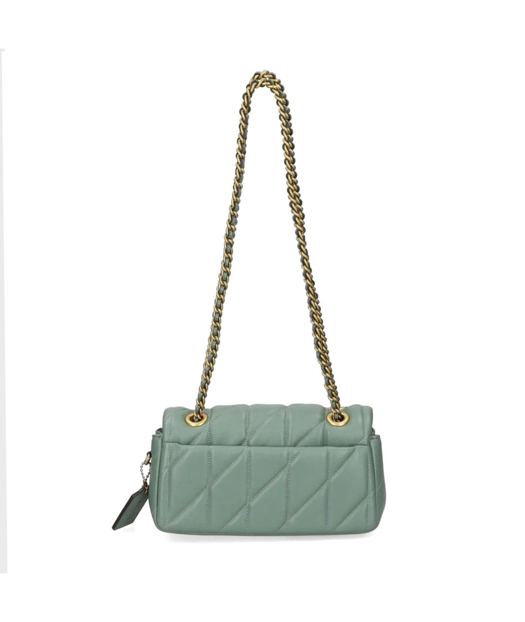 COACH Зеленая кожаная сумка через плечо, фото 2