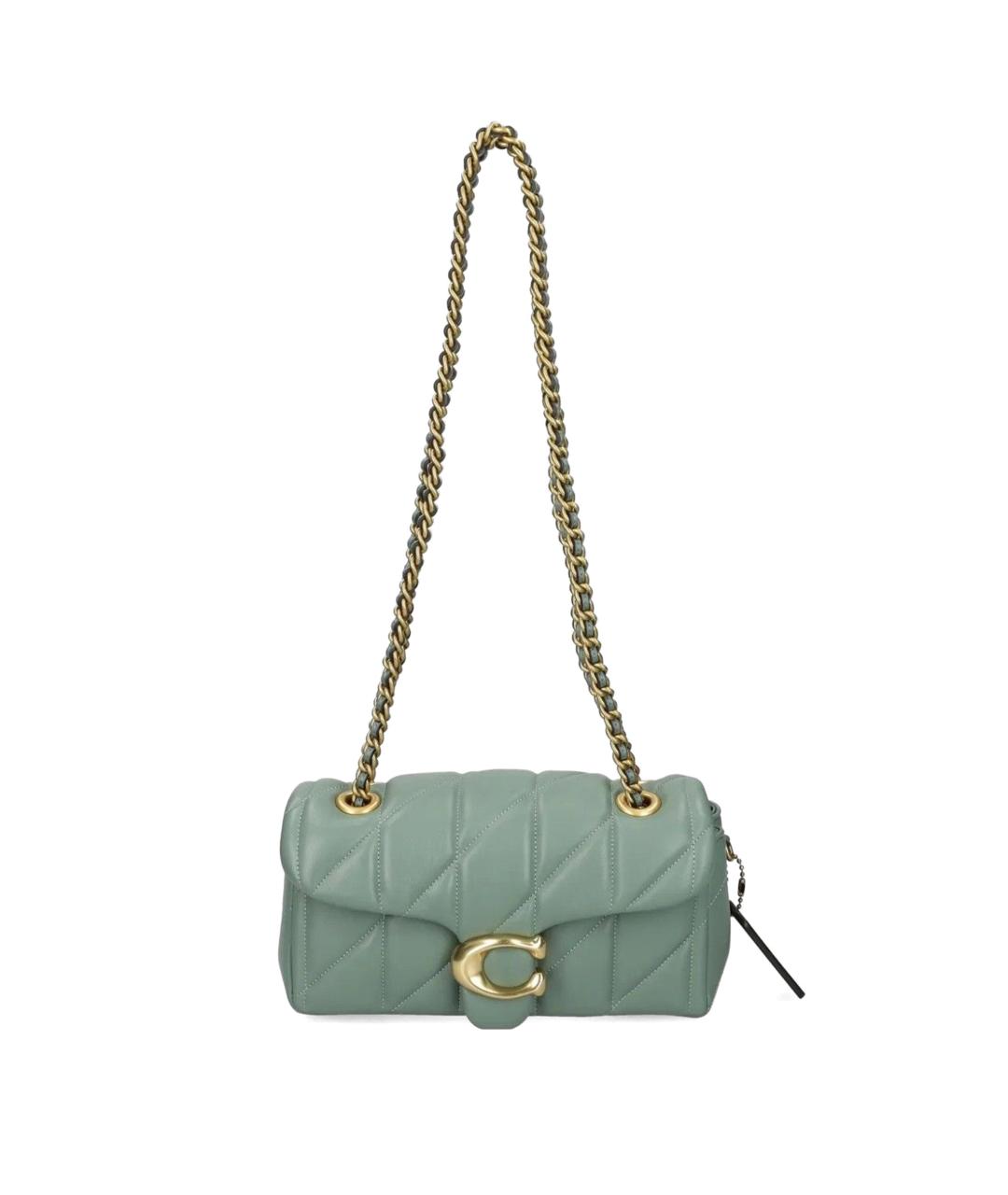 COACH Зеленая кожаная сумка через плечо, фото 1