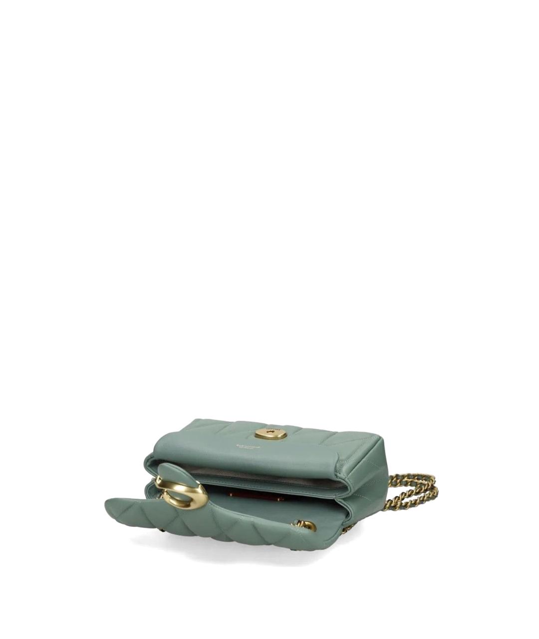 COACH Зеленая кожаная сумка через плечо, фото 3