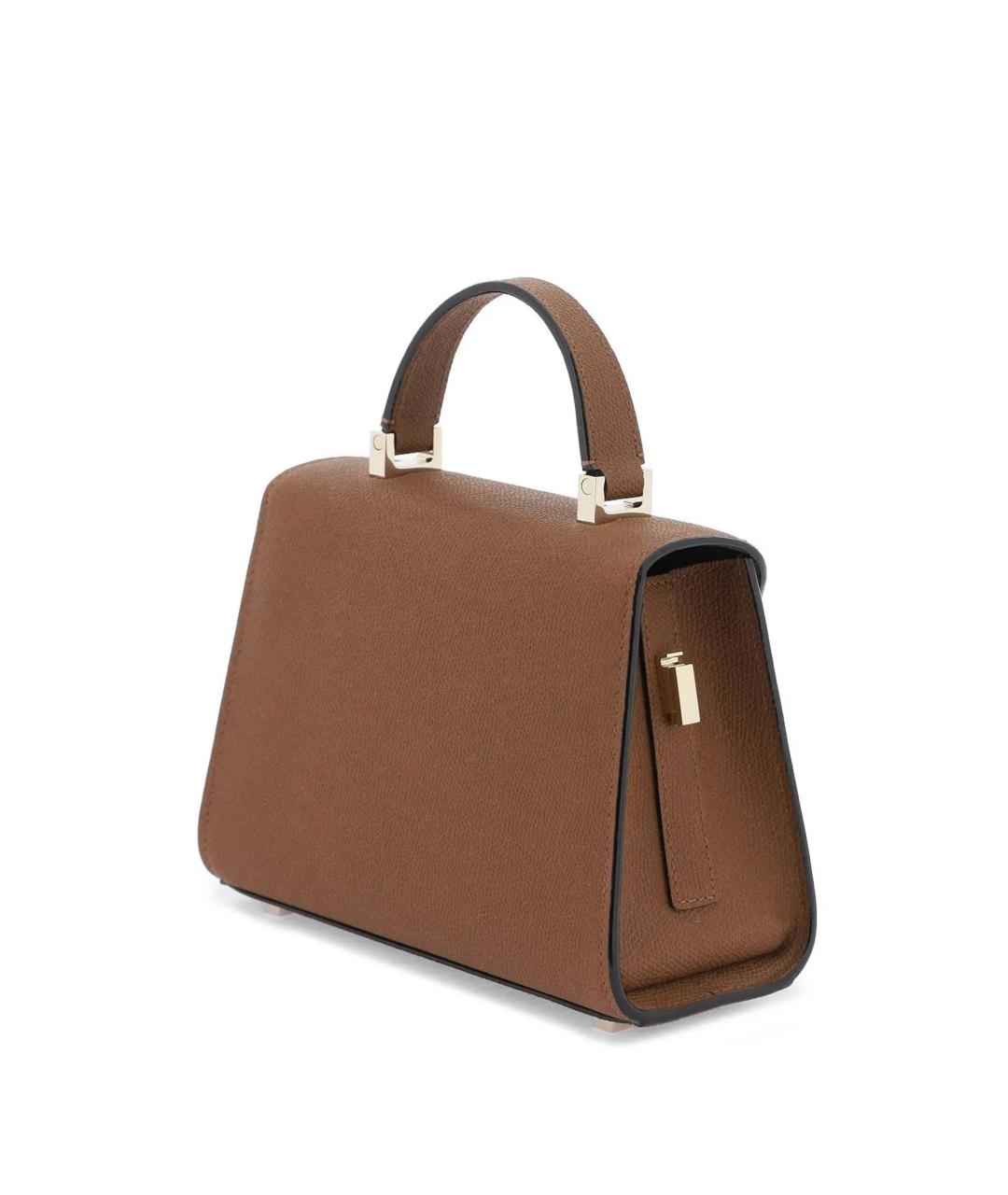 VALEXTRA Коричневая кожаная сумка тоут, фото 3