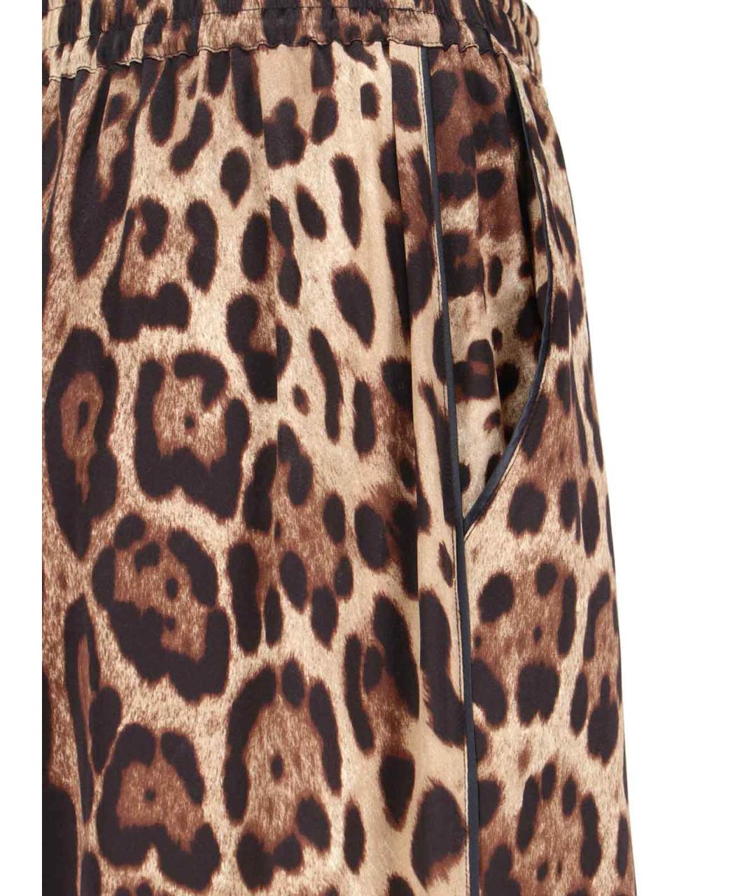 DOLCE&GABBANA Мульти шелковые прямые брюки, фото 4