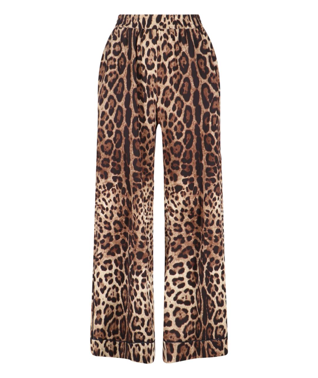 DOLCE&GABBANA Мульти шелковые прямые брюки, фото 1