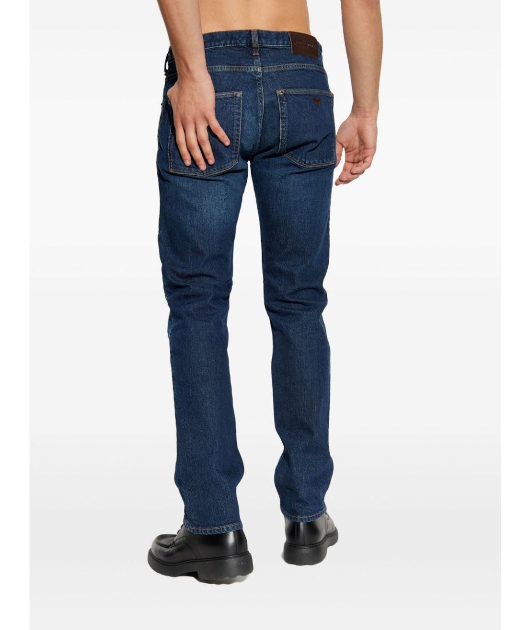 EMPORIO ARMANI Синие хлопковые джинсы скинни, фото 3