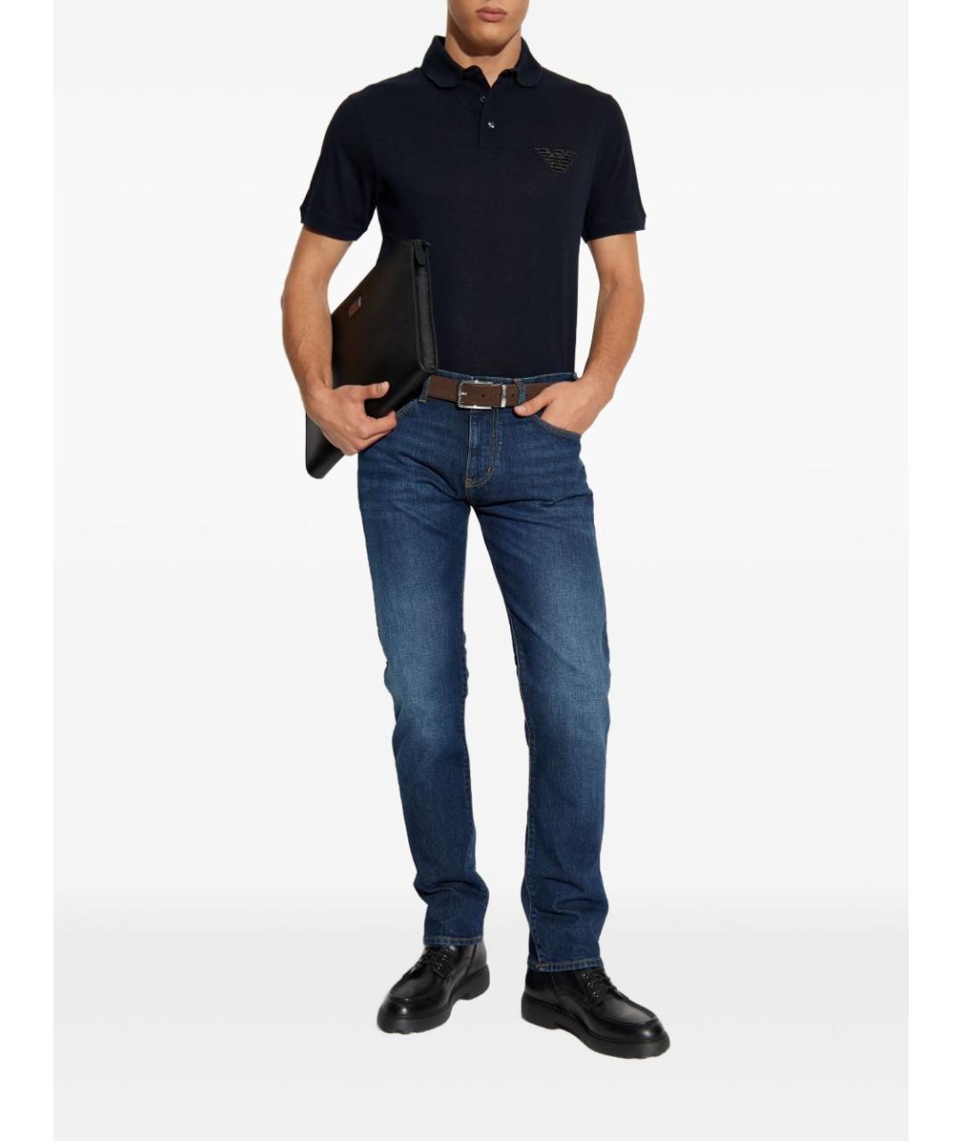 EMPORIO ARMANI Синие хлопковые джинсы скинни, фото 2