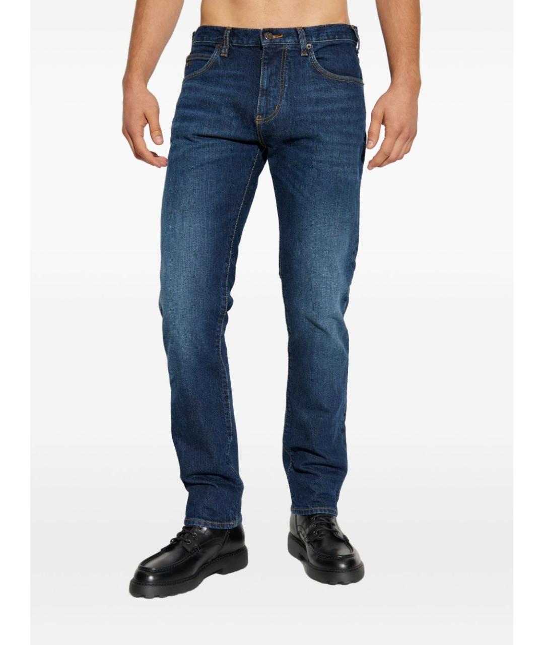 EMPORIO ARMANI Синие хлопковые джинсы скинни, фото 5