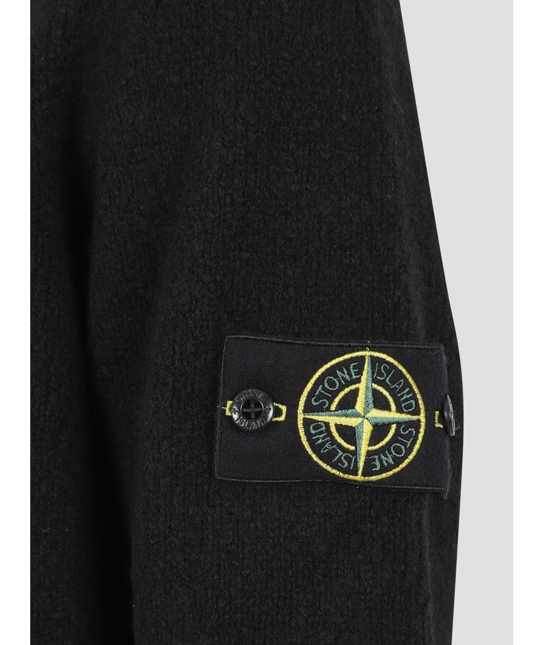 STONE ISLAND Черный шерстяной джемпер / свитер, фото 2