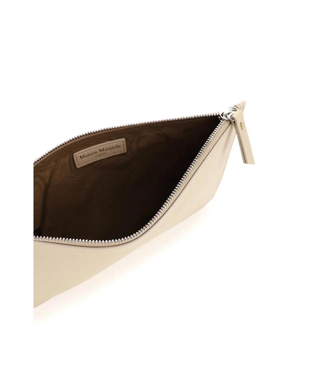 MAISON MARGIELA Бежевая кожаная папка для документов, фото 3