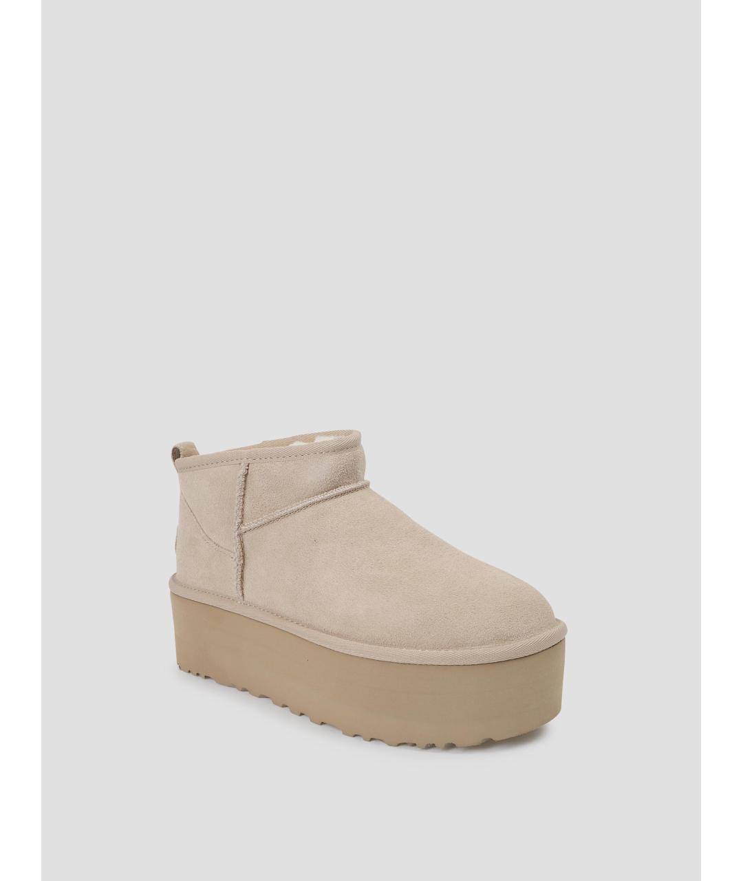 UGG AUSTRALIA Бежевые замшевые ботинки, фото 2