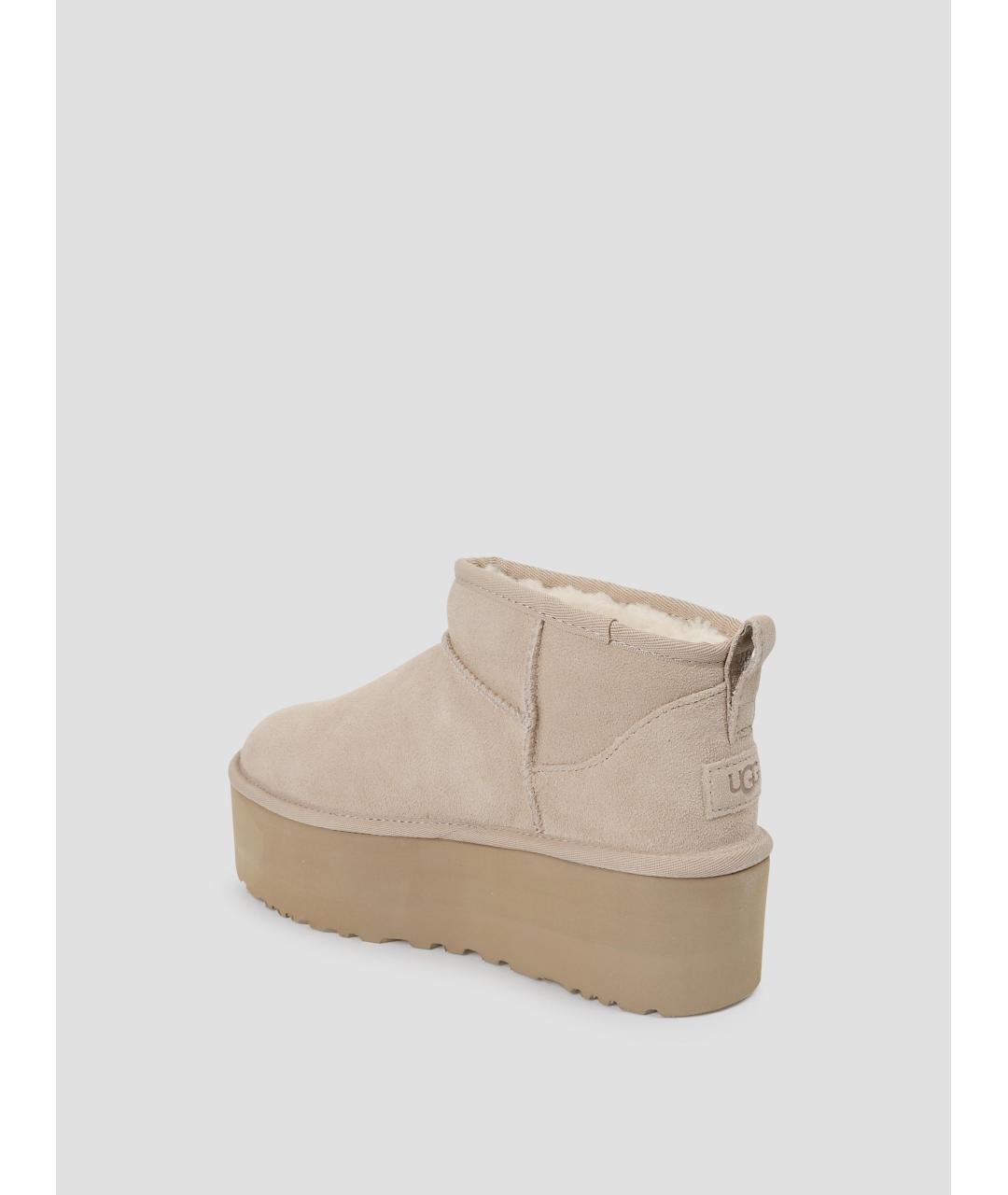 UGG AUSTRALIA Бежевые замшевые ботинки, фото 3