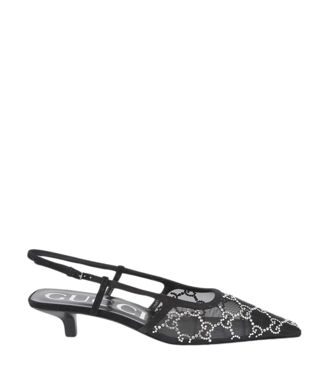 GUCCI Черные текстильные туфли, фото 1