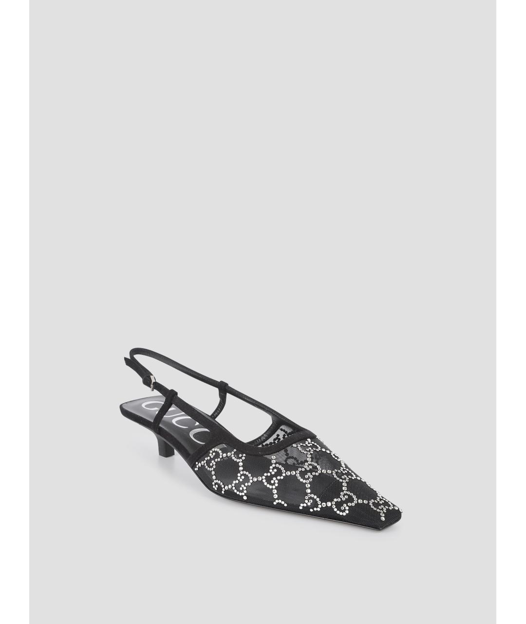 GUCCI Черные текстильные туфли, фото 2