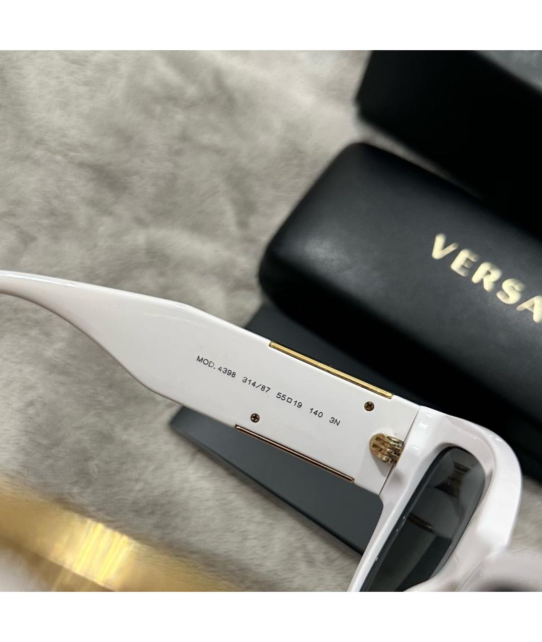 VERSACE Белые пластиковые солнцезащитные очки, фото 4