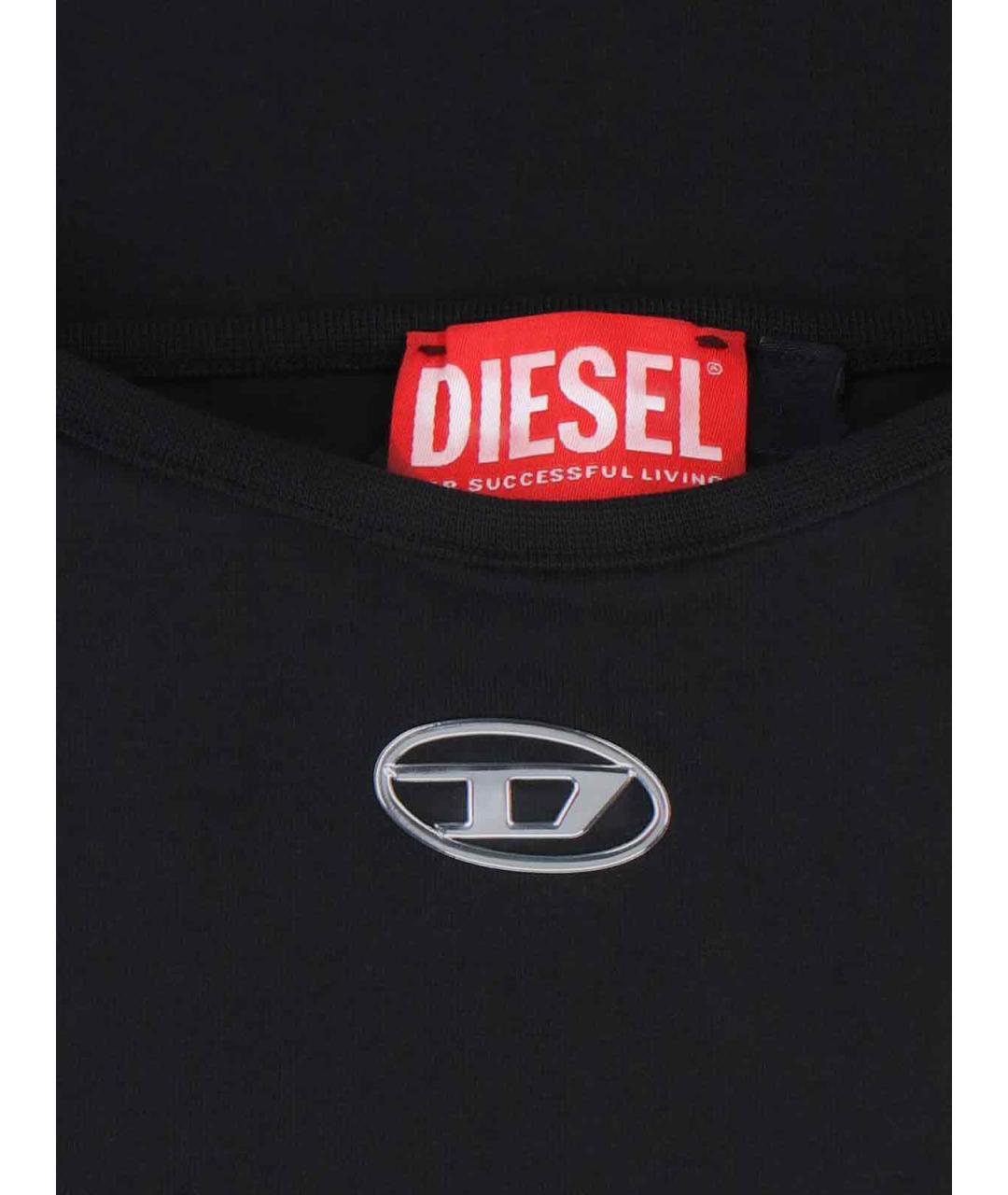 DIESEL Черное хлопковое повседневное платье, фото 3