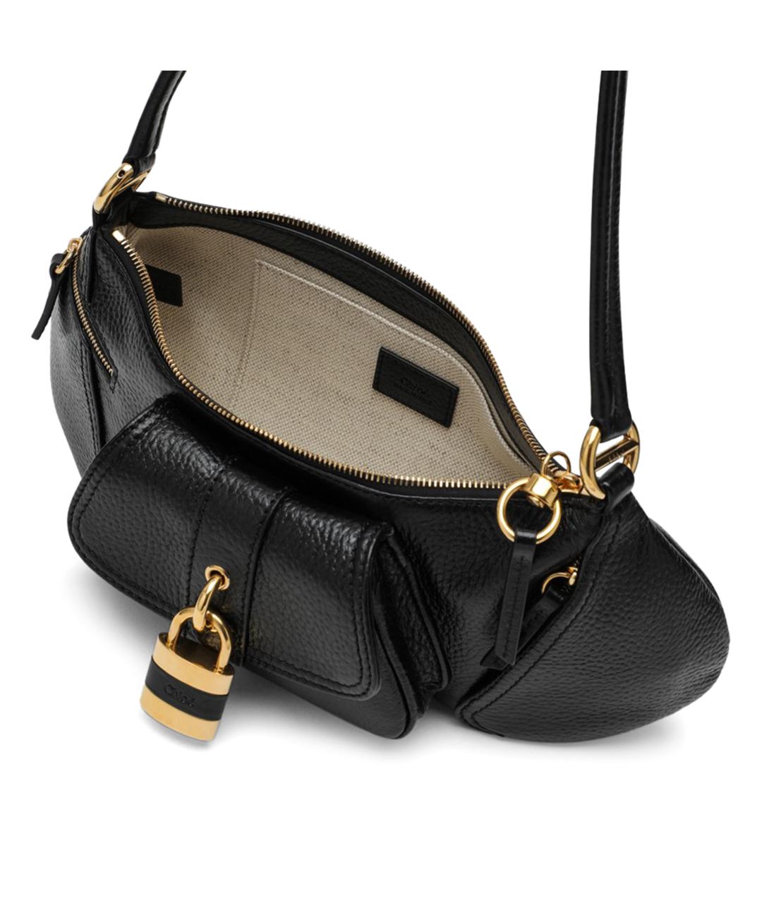 CHLOE Черная кожаная сумка через плечо, фото 3