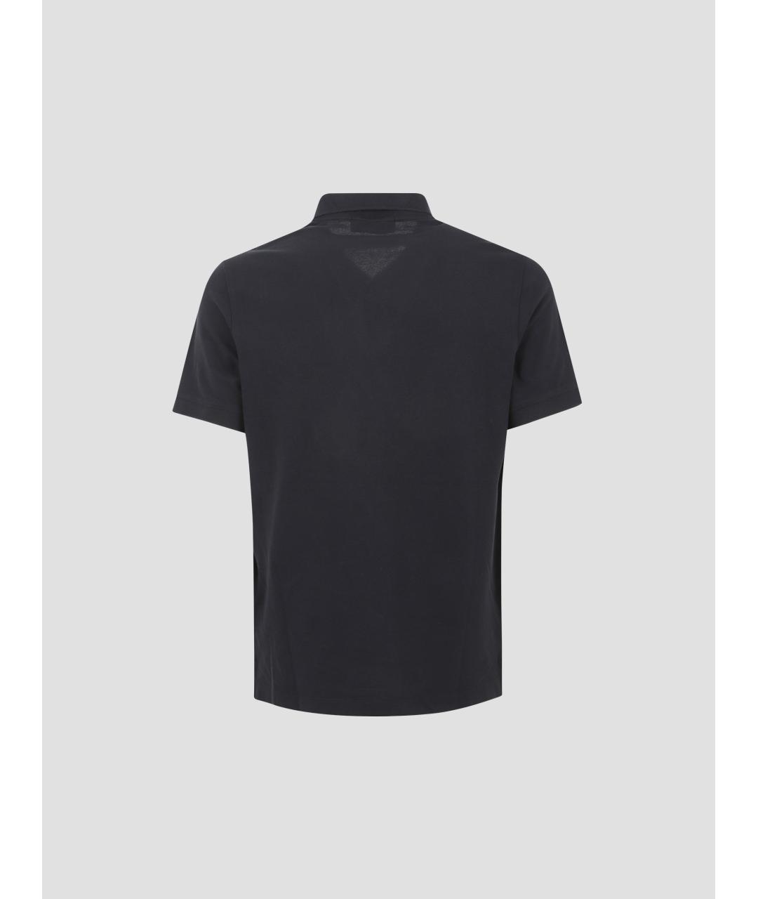 STONE ISLAND Темно-синее хлопковое поло с коротким рукавом, фото 2