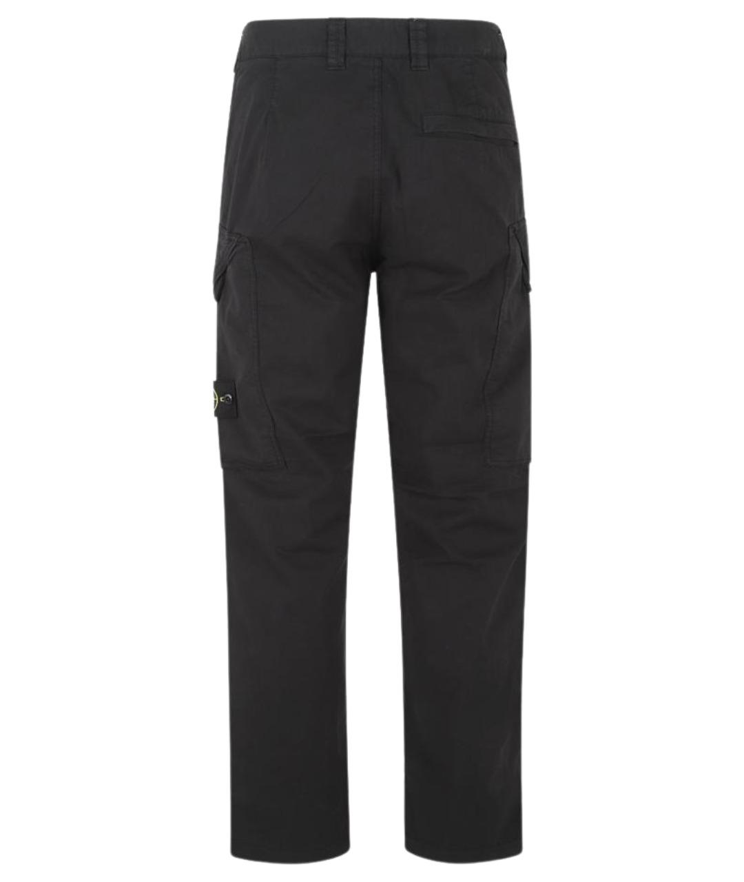 STONE ISLAND Черные хлопковые повседневные брюки, фото 2