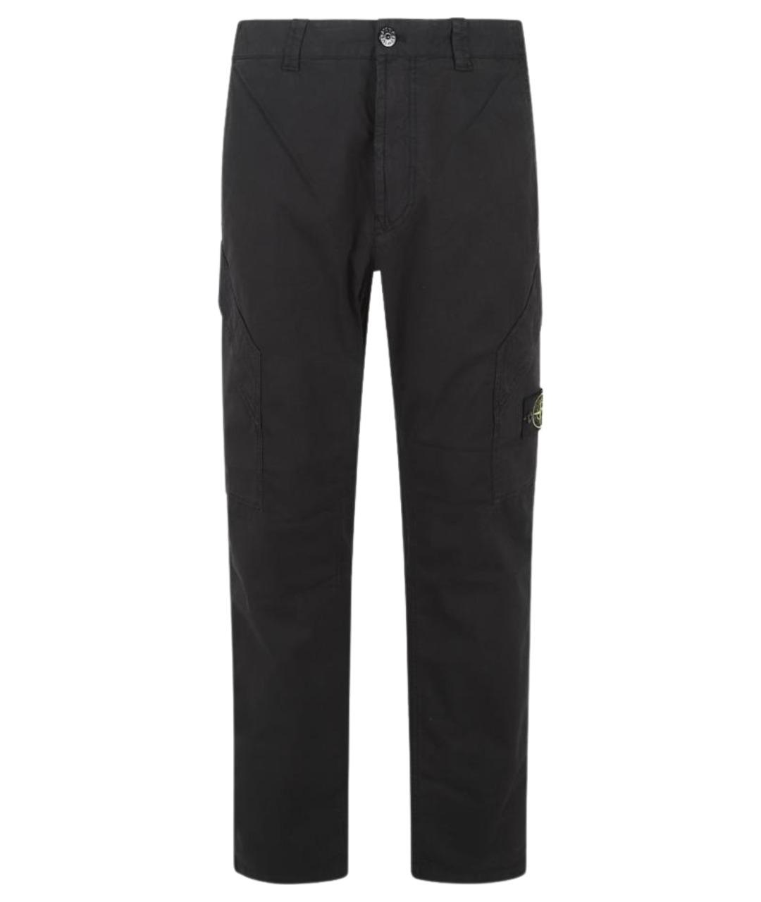 STONE ISLAND Черные хлопковые повседневные брюки, фото 1