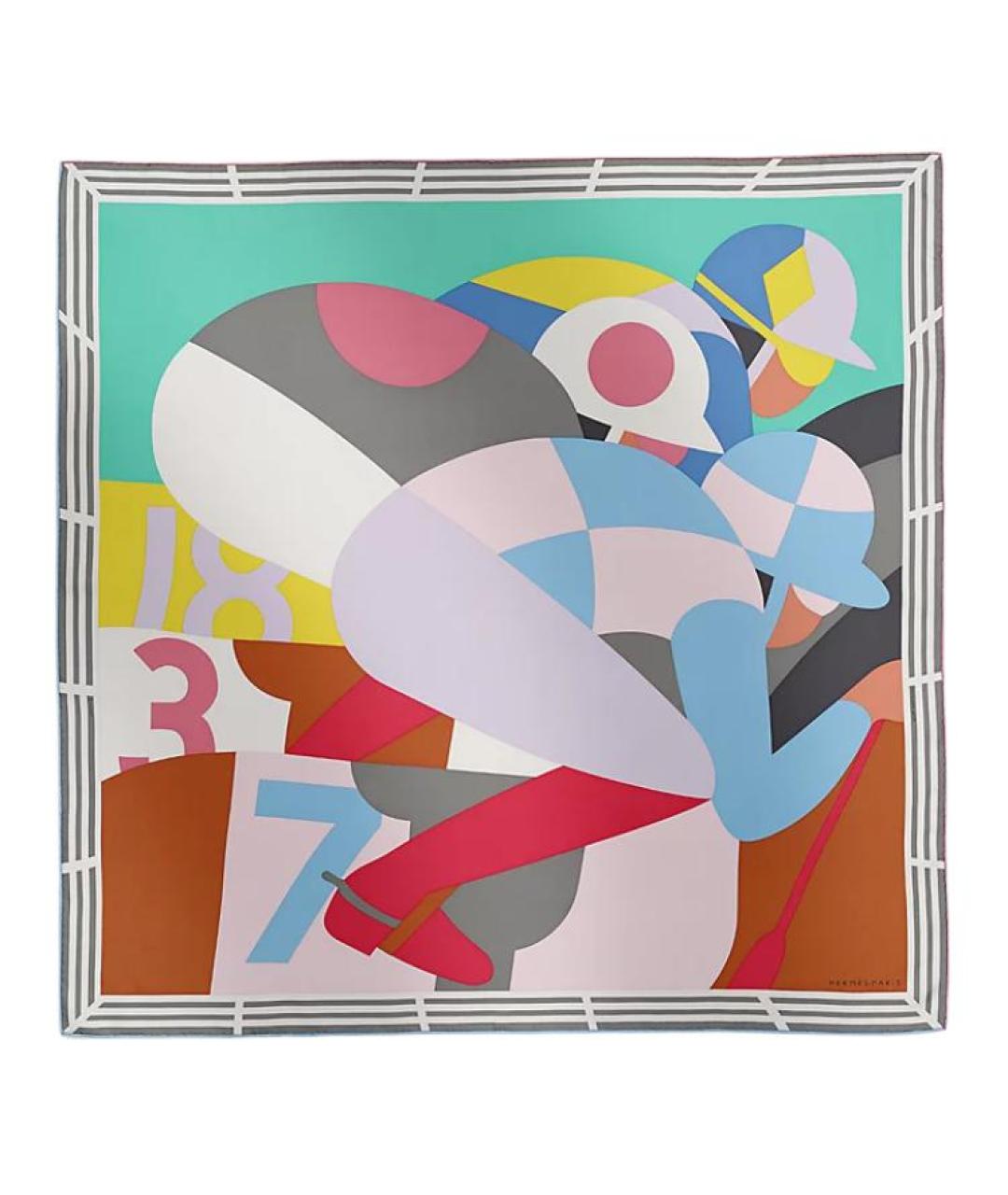 HERMES Мульти шелковый шарф, фото 2