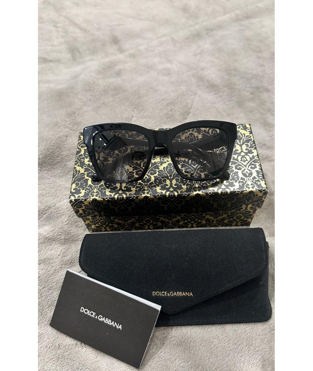 DOLCE&GABBANA Черные пластиковые солнцезащитные очки, фото 4