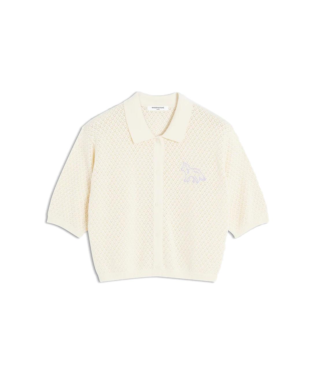 MAISON KITSUNE Бежевый хлопковый кардиган, фото 1