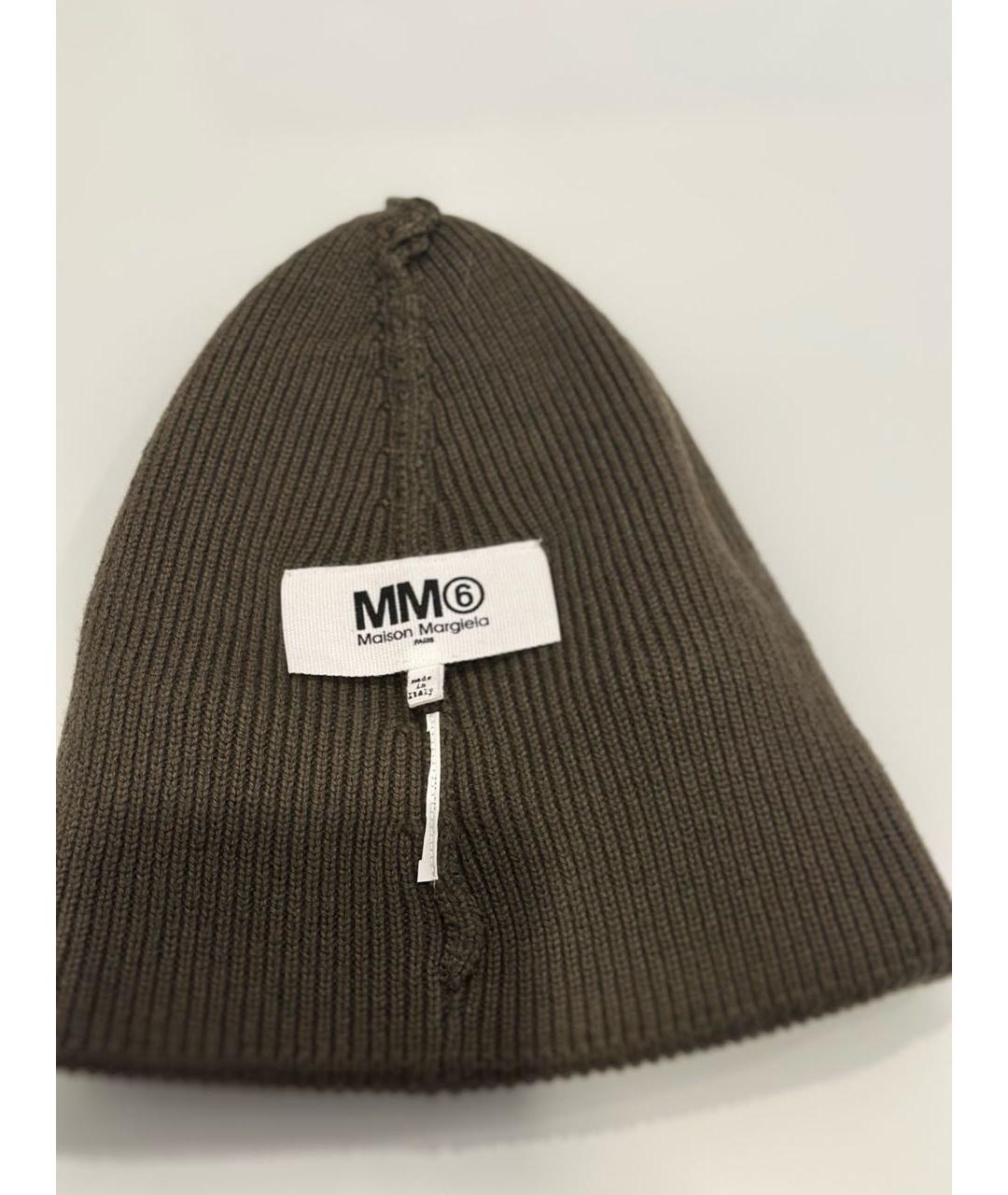 MM6 MAISON MARGIELA Хаки шерстяная шапка, фото 3