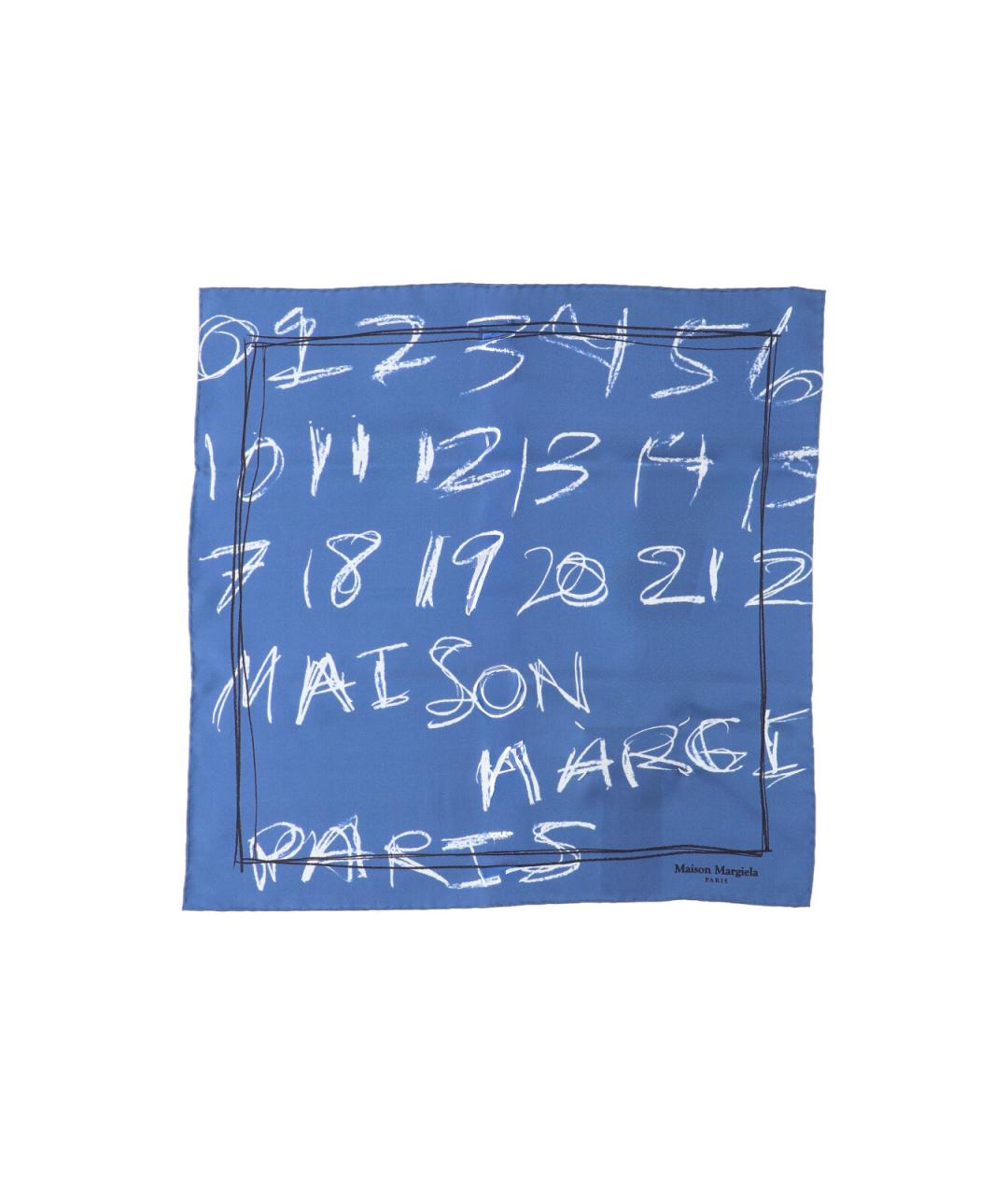 MAISON MARGIELA Синий шелковый шарф, фото 1