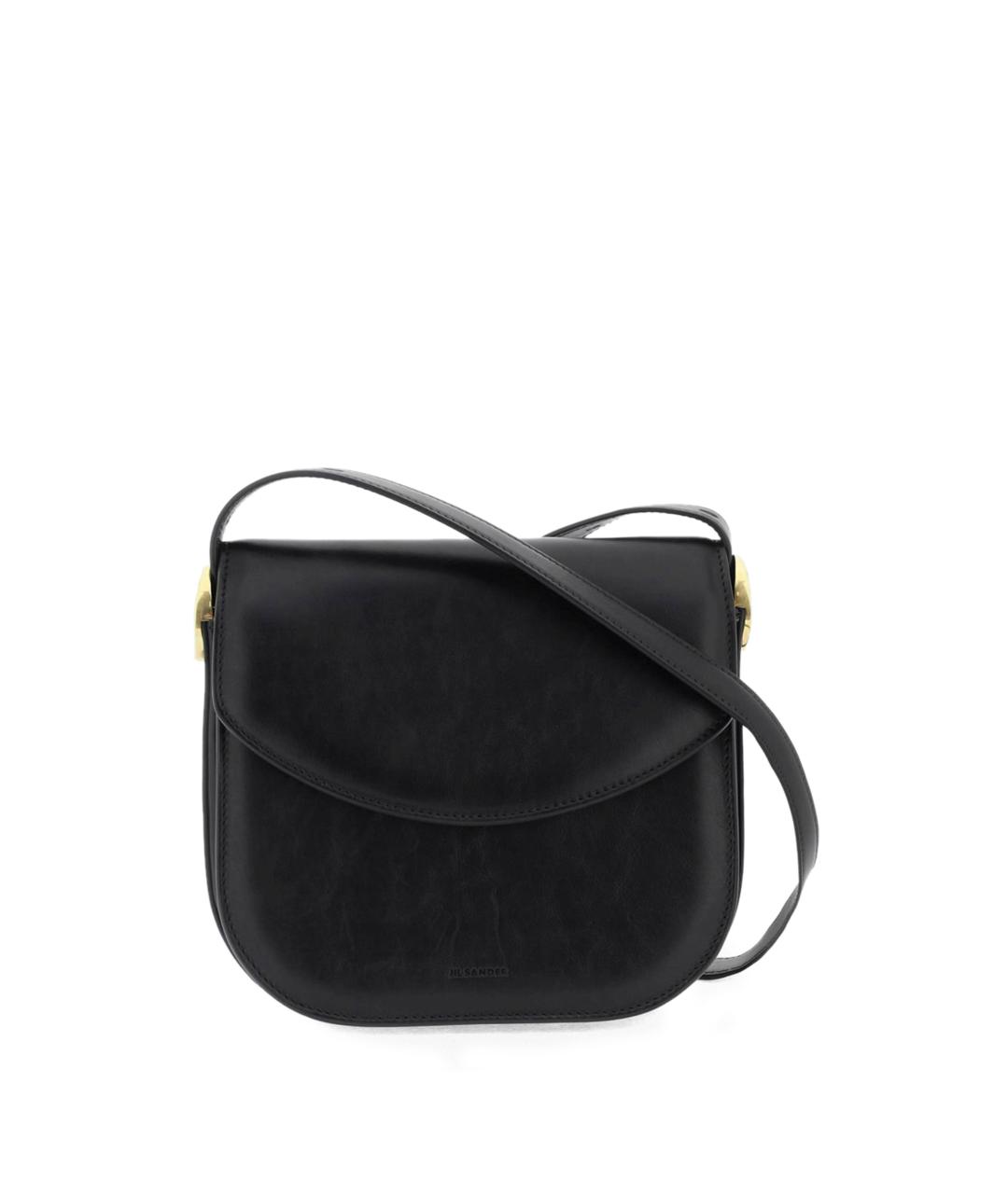 JIL SANDER Черная кожаная сумка через плечо, фото 1