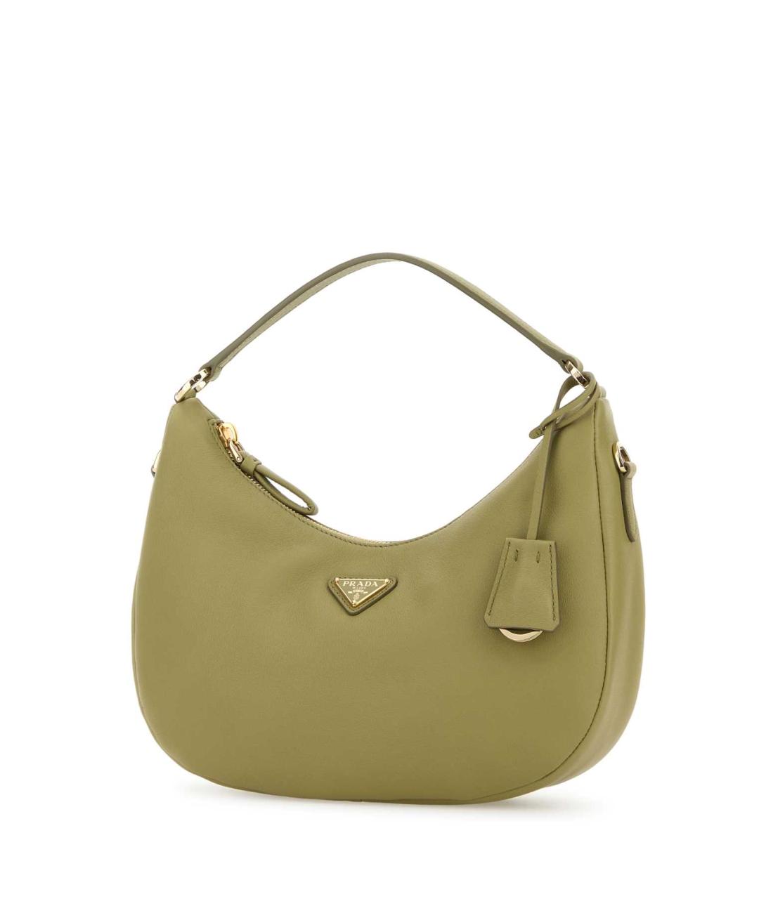 PRADA Зеленая кожаная сумка с короткими ручками, фото 2