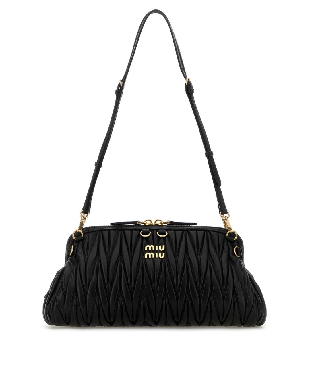 MIU MIU Черная кожаная сумка с короткими ручками, фото 1