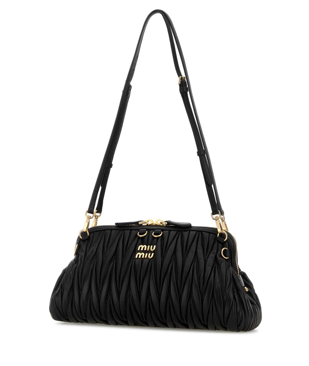 MIU MIU Черная кожаная сумка с короткими ручками, фото 2