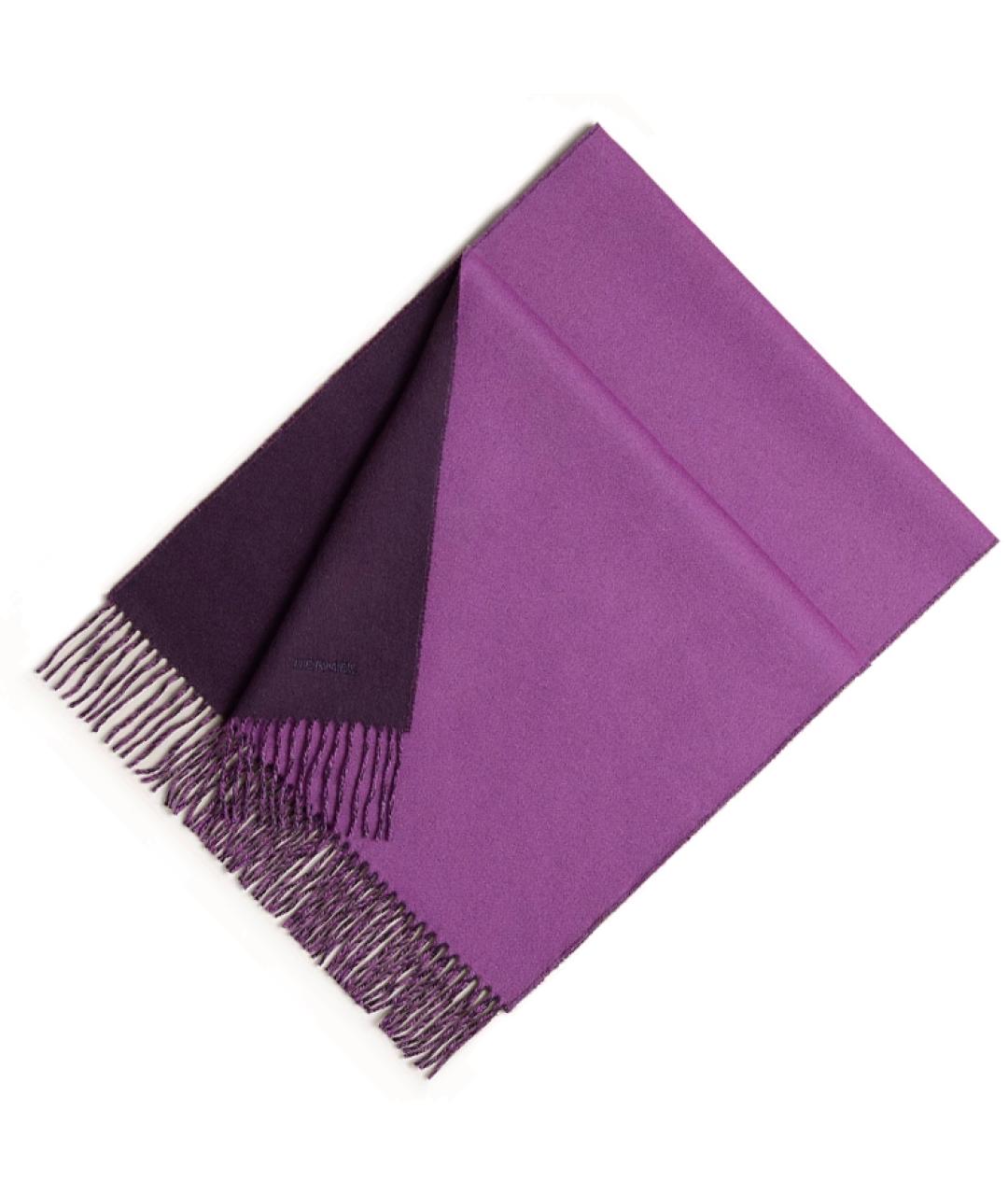 HERMES Фиолетовый кашемировый шарф, фото 2
