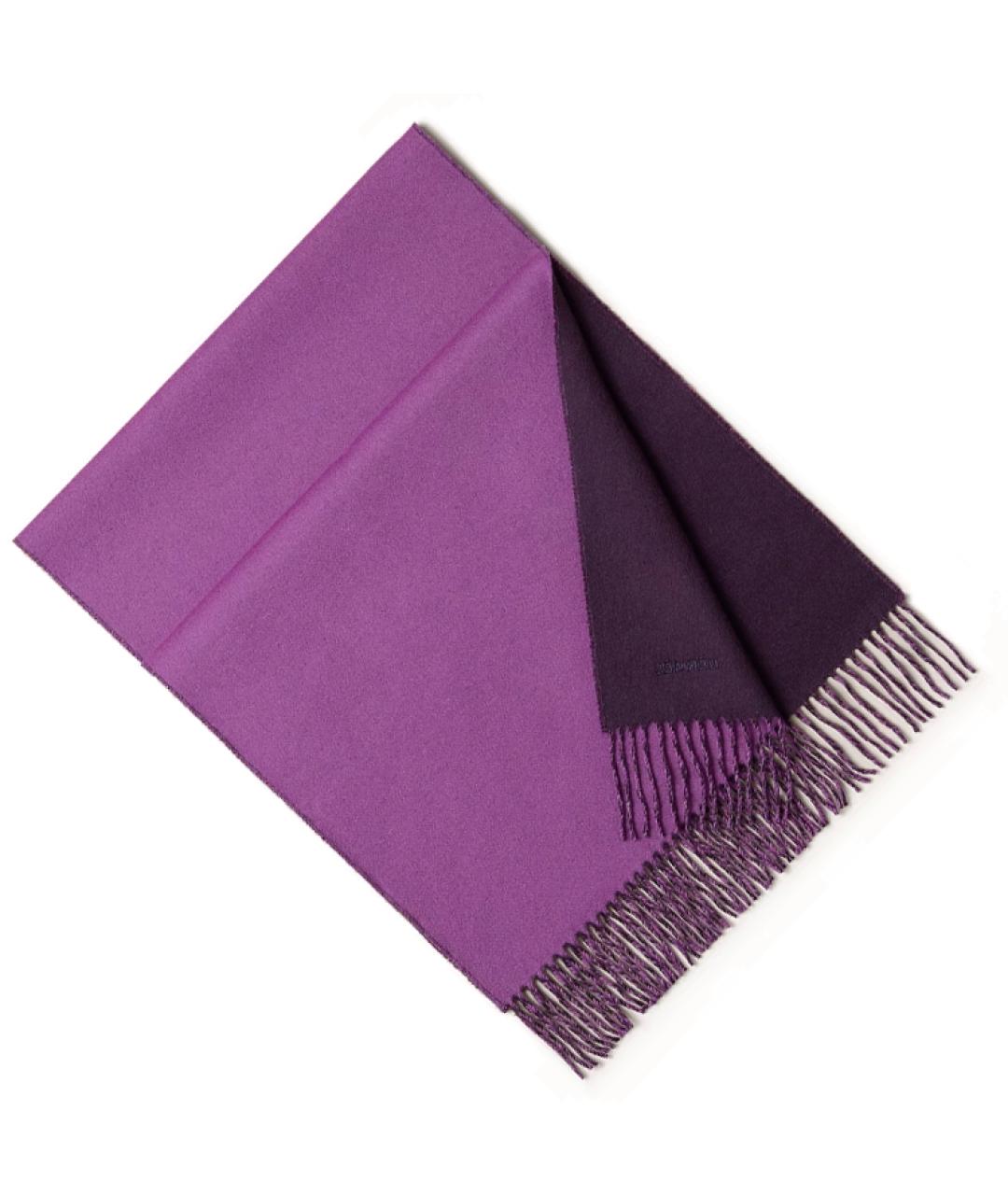 HERMES Фиолетовый кашемировый шарф, фото 3