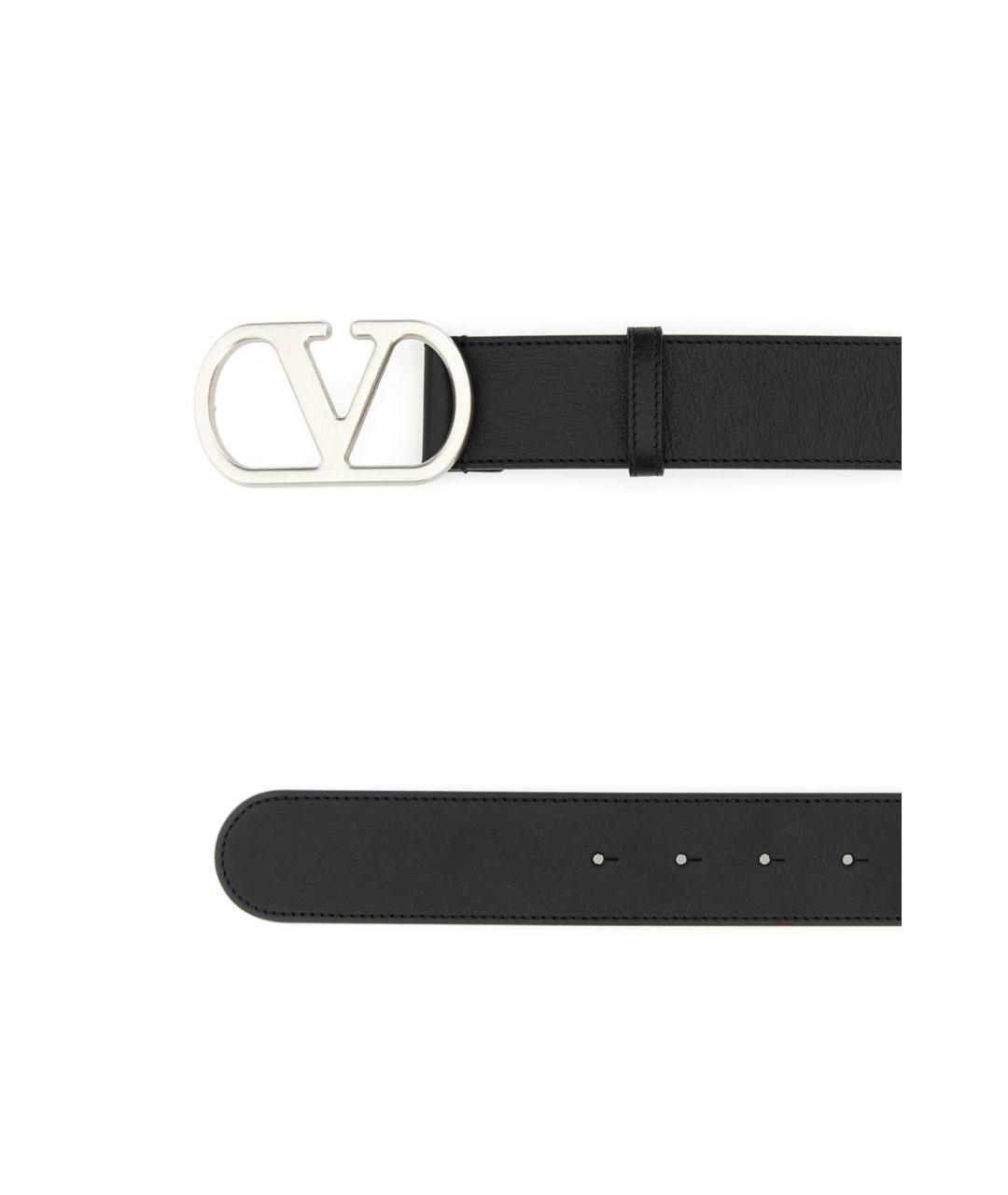 VALENTINO Черный кожаный ремень, фото 2