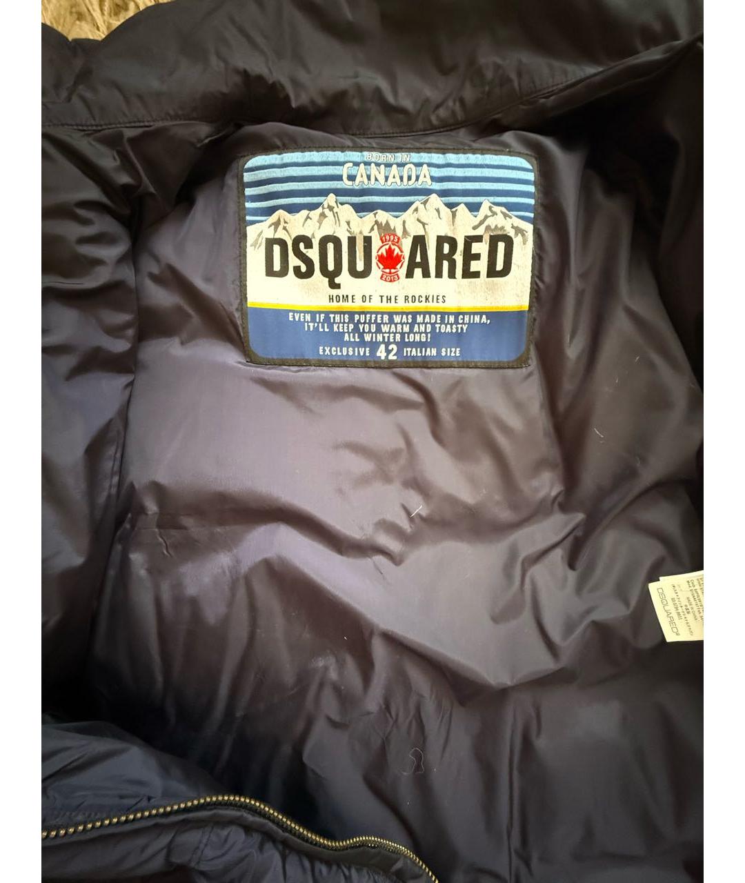 DSQUARED2 Темно-синий полиамидовый пуховик, фото 3