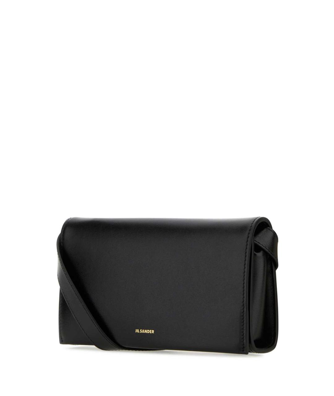 JIL SANDER Черная кожаная сумка через плечо, фото 2