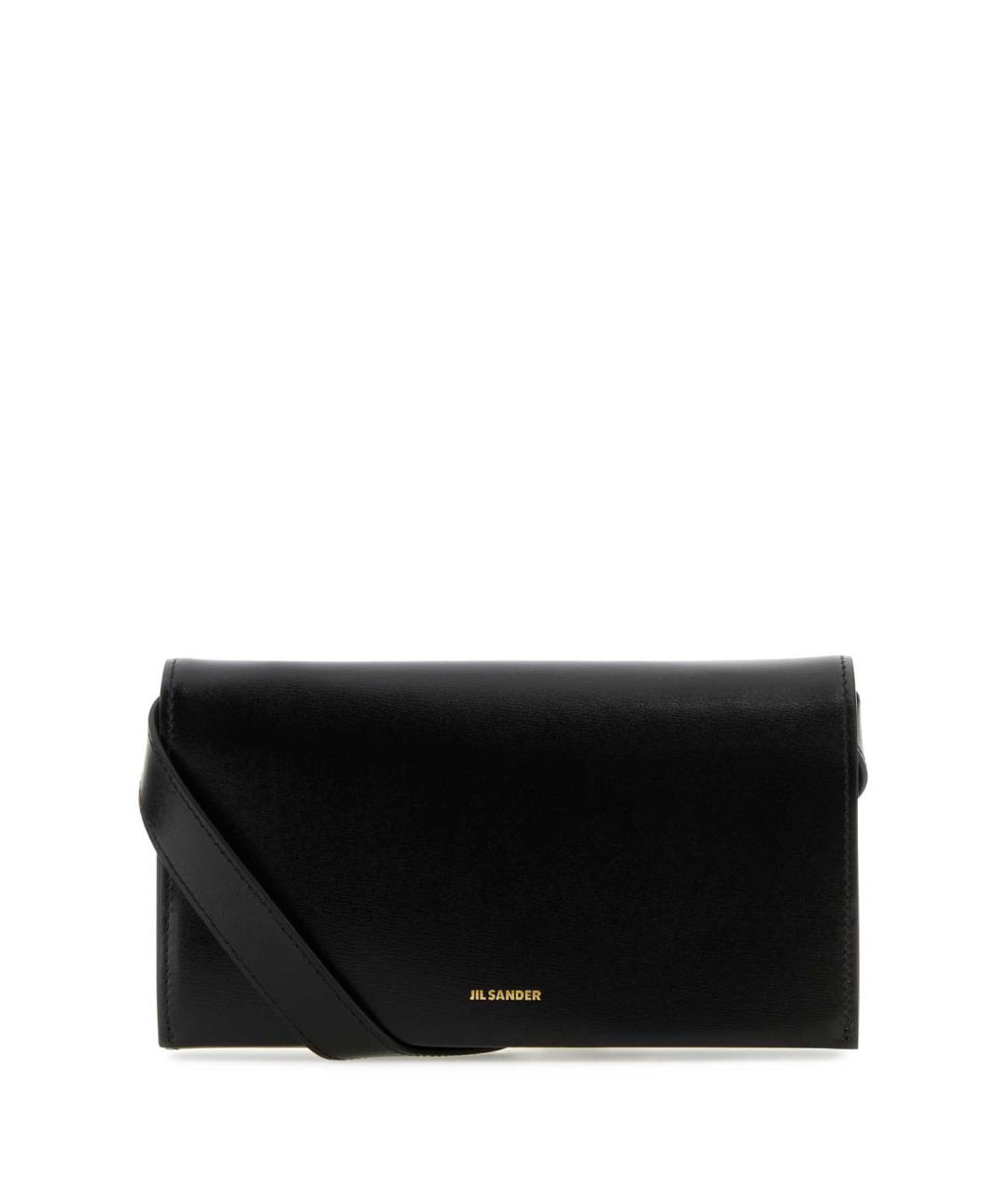 JIL SANDER Черная кожаная сумка через плечо, фото 1