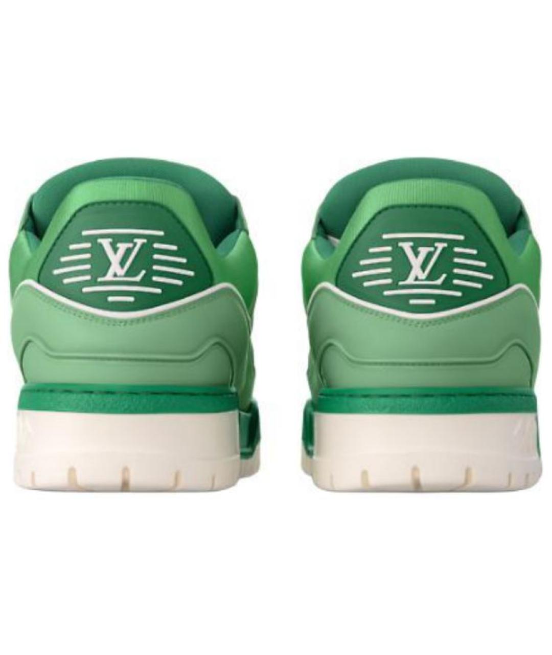 LOUIS VUITTON Зеленые кожаные низкие кроссовки / кеды, фото 5