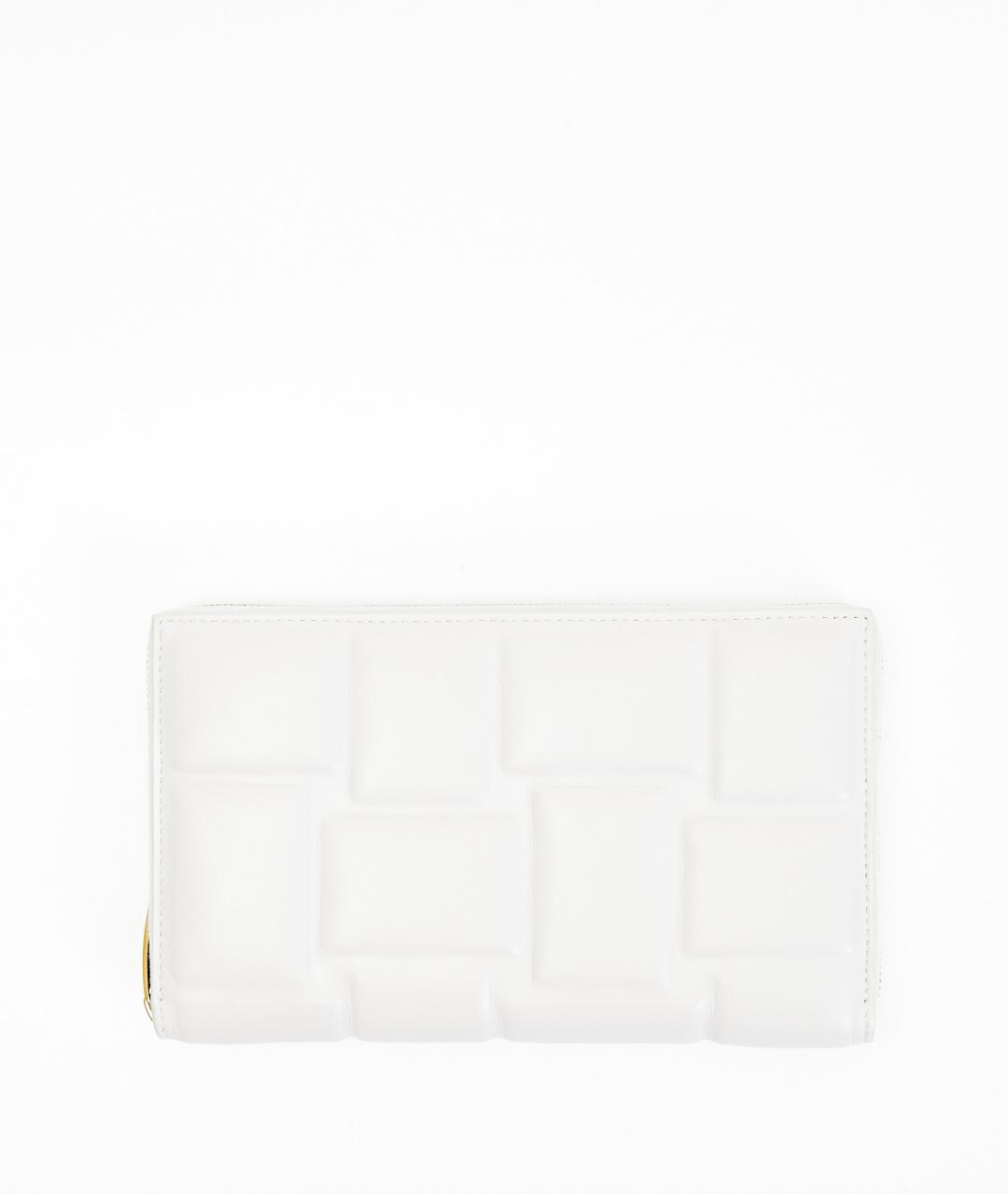 BOTTEGA VENETA Белый кожаный кошелек, фото 5