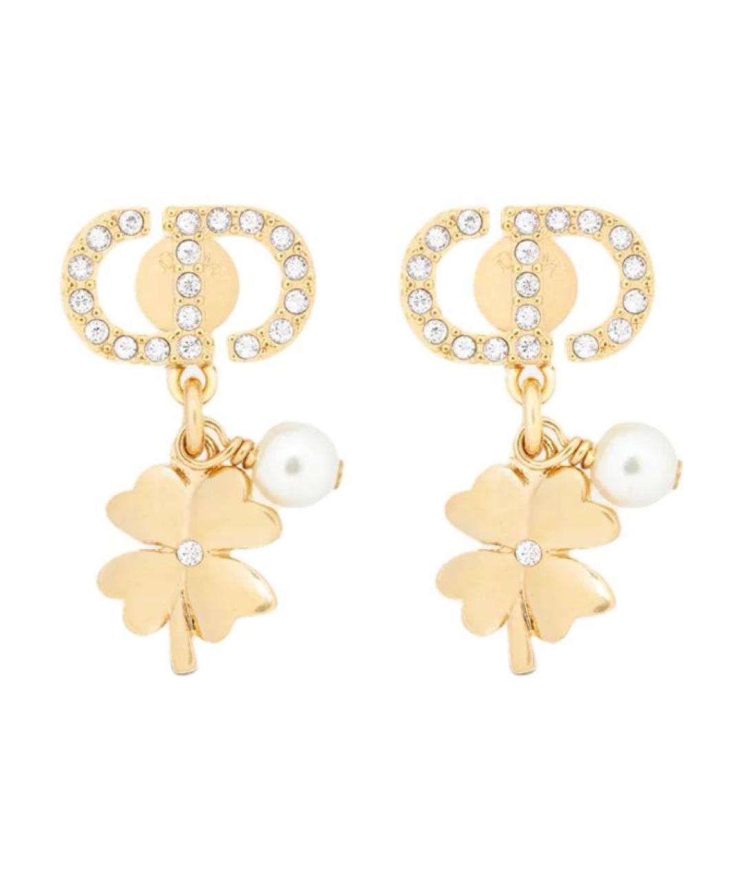 CHRISTIAN DIOR Золотые металлические серьги, фото 1