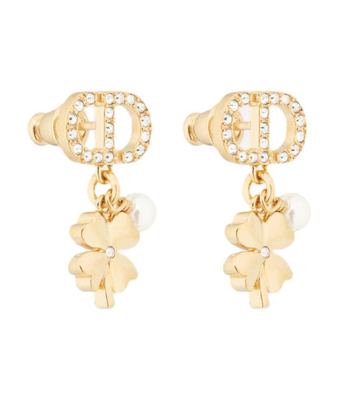 CHRISTIAN DIOR Золотые металлические серьги, фото 2