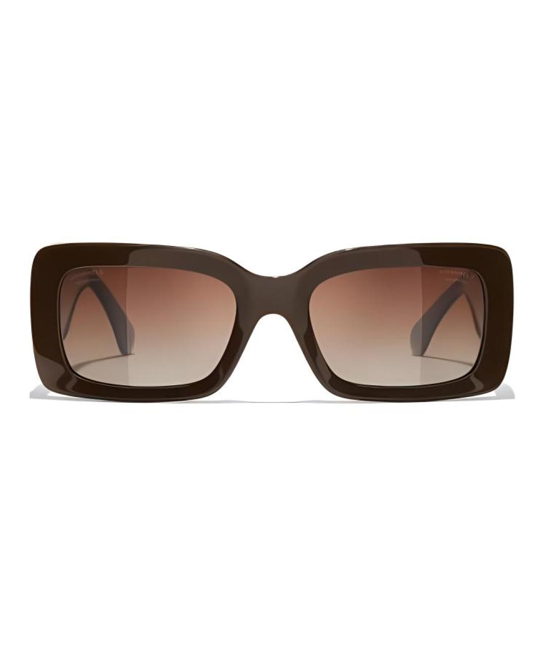 CHANEL Коричневые пластиковые солнцезащитные очки, фото 2