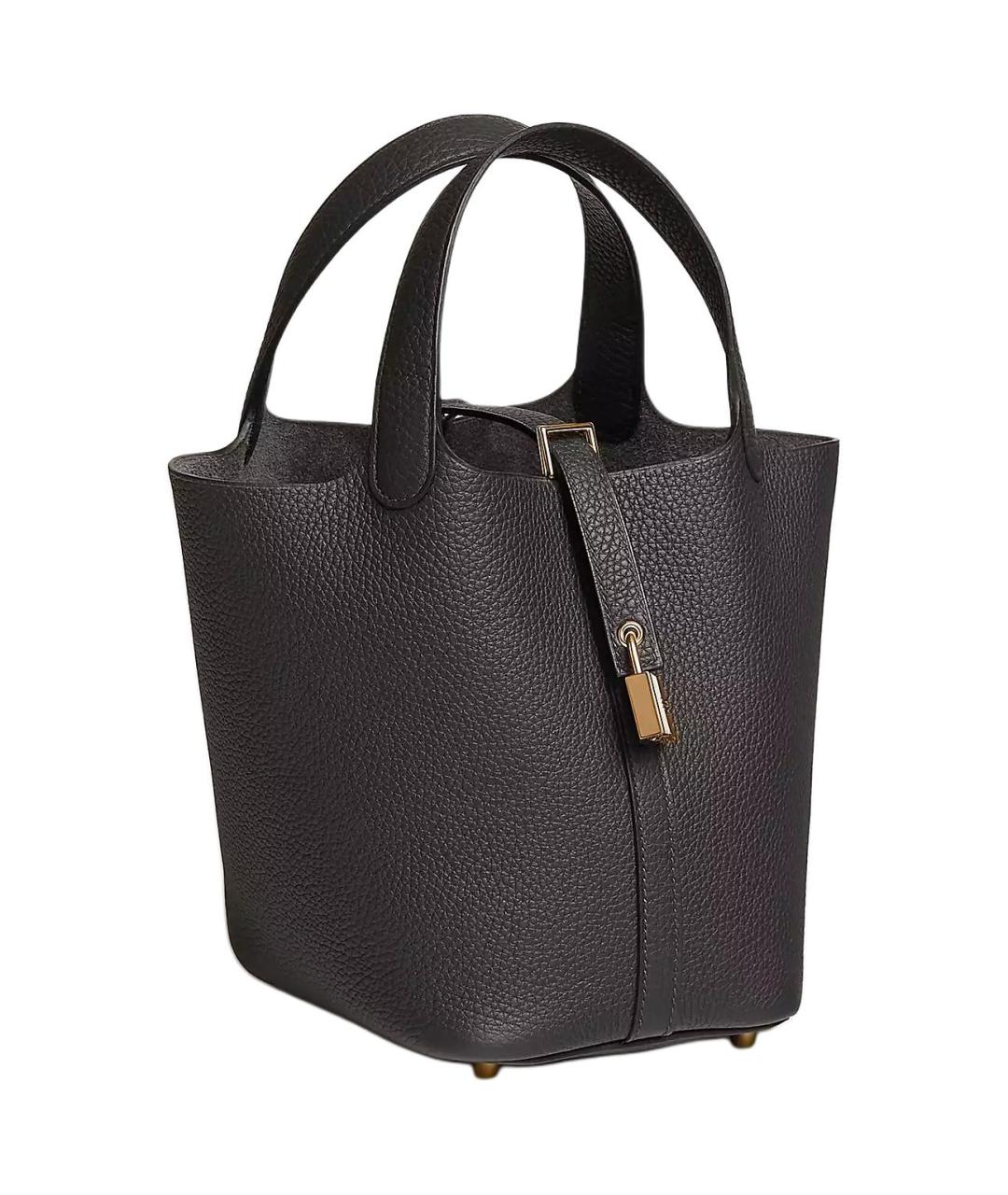 HERMES Черная кожаная сумка через плечо, фото 2