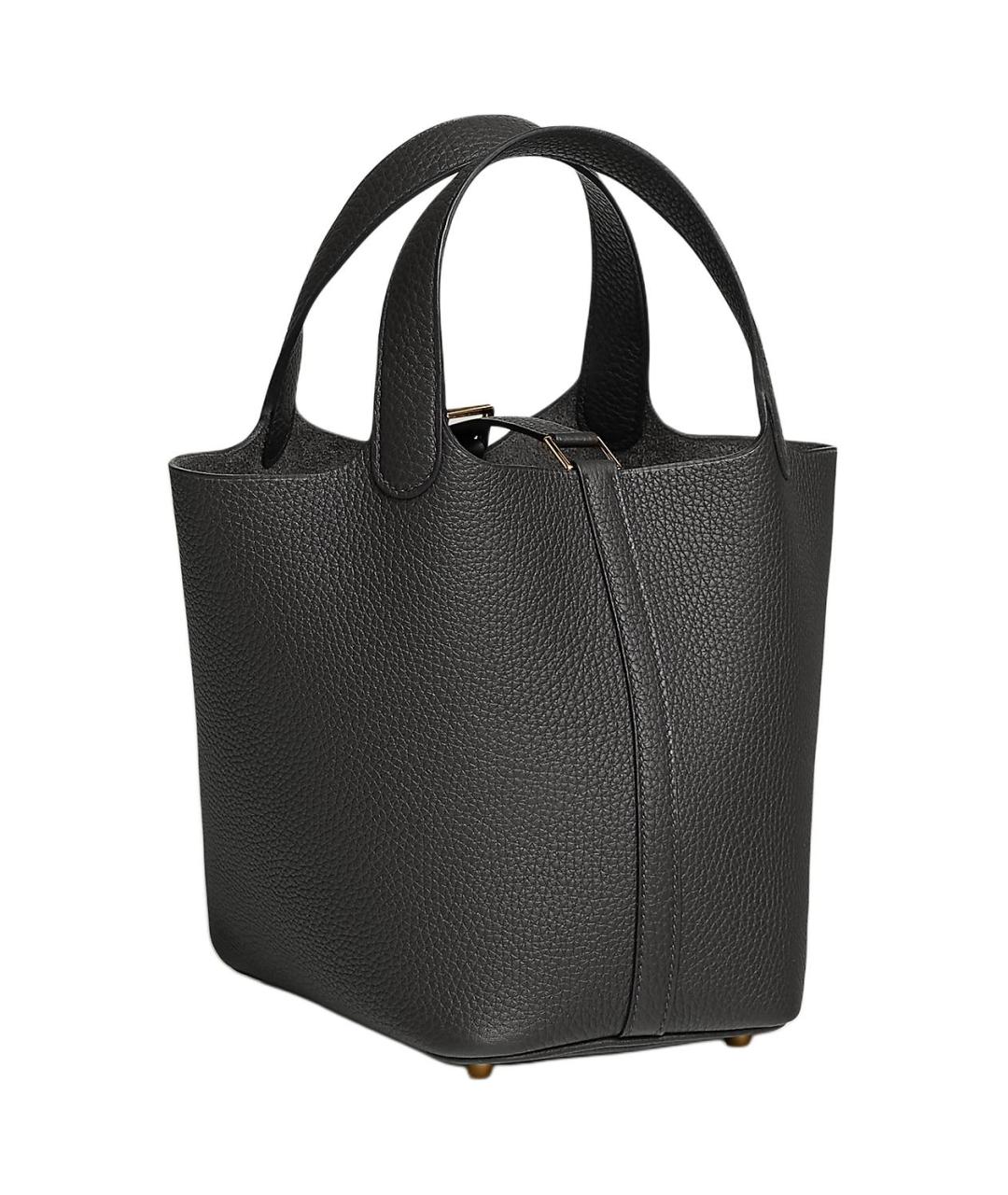 HERMES Черная кожаная сумка через плечо, фото 3